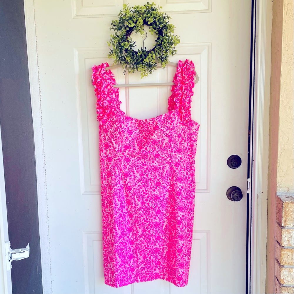 NWT, Regina Shift Dress in Pink Shandy “invest a gator”. 
Size:16